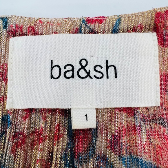 BA&SH Athena Metallic Floral Maxi Lady Dress US 4 Rouge Ethereal Coquette Prom - Picture 3 of 14